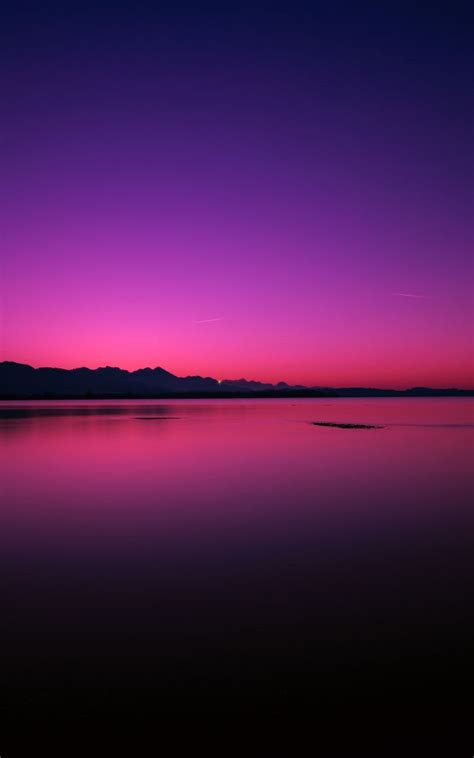 Pink Blue Sky Sunset Lake Silhouette Wallpaper Landscape Photography Nature Landscape