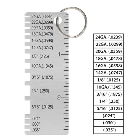 Printable Sheet Metal Gauge Chart