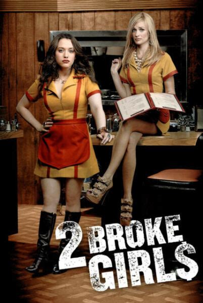 2 Broke Girls Kat Dennings Beth Behrs Servers Comedy Tv Series Poster