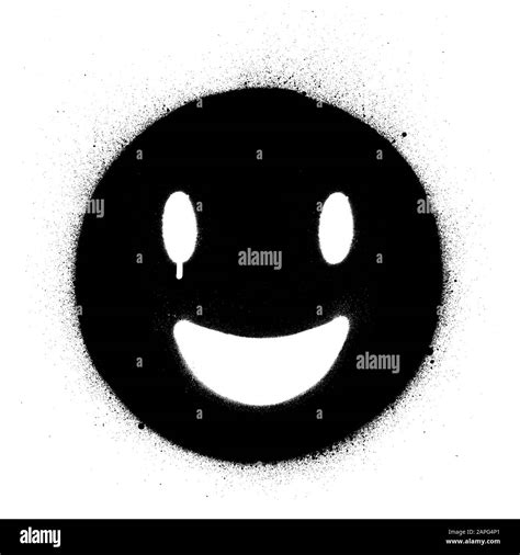 Graffiti Black Smiling Icon Sprayed In White Stock Vector Image And Art