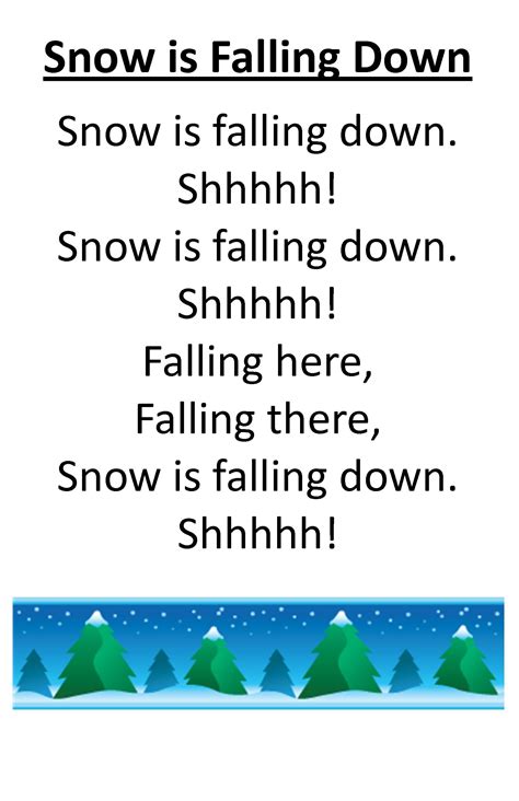 Itty Bitty Rhyme Snow Is Falling Down Kids Poems Preschool Songs