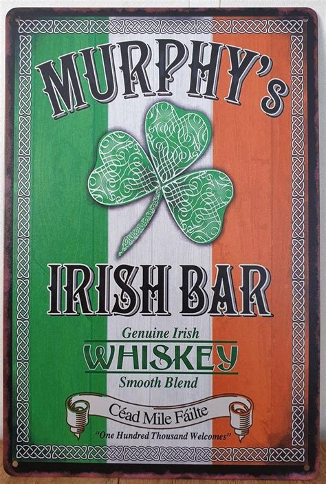 Murphys Whiskey Irish Bar Reclamebord Van Metaal Metalen Wandbord