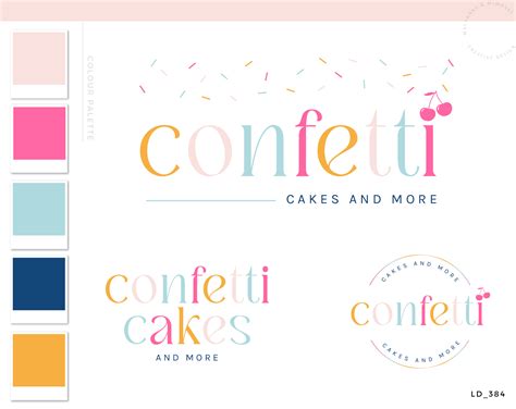 Confetti Birthday Logo Design • Macarons And Mimosas
