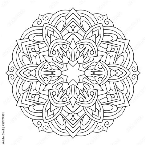 Star Mandala Coloring Page Printable Mandala With Decorated Star