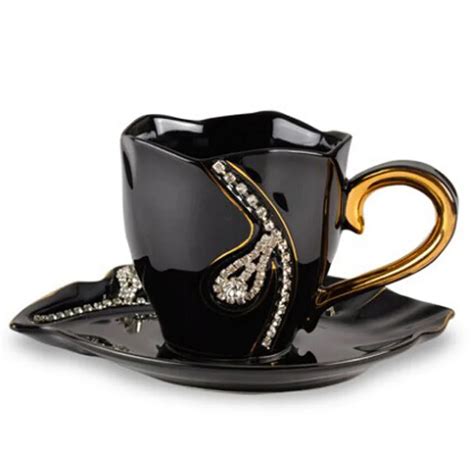 Personalized Luxury Gifts China Coffee Set Advanced Diamante Tea Mugs