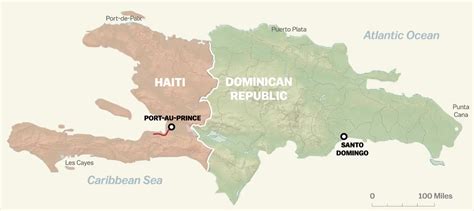 haiti and dominican republic border map the world map