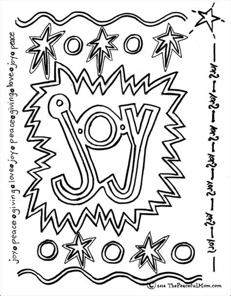 Coloring Page Joy The Peaceful Mom