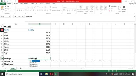 How To Calculate Average Maximum And Minimum Using Microsoft Excel