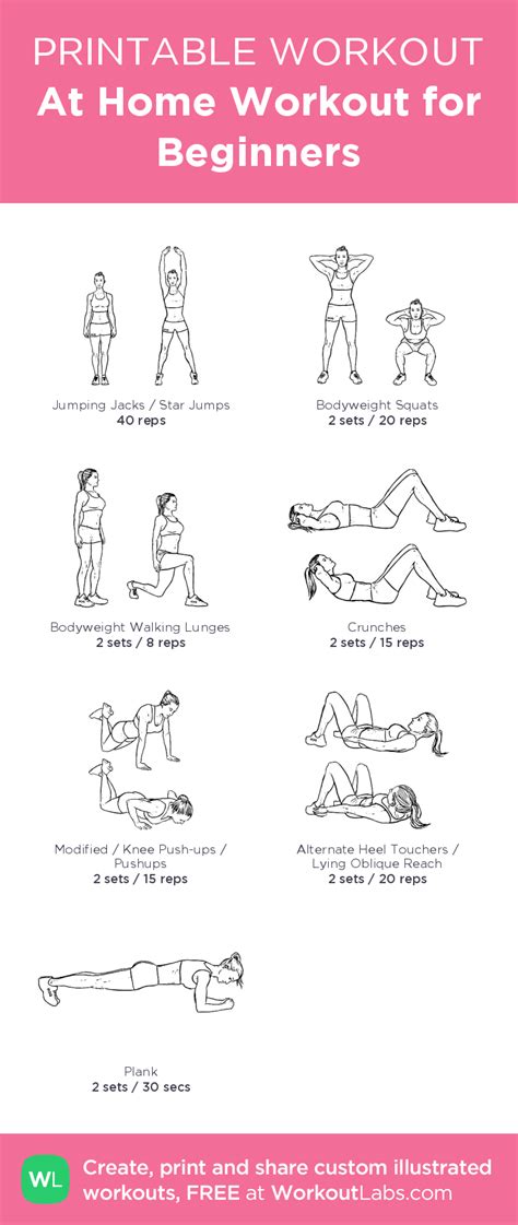 6 Day Home Workout Plan For Beginners Pdf For Women Workout For Beginner