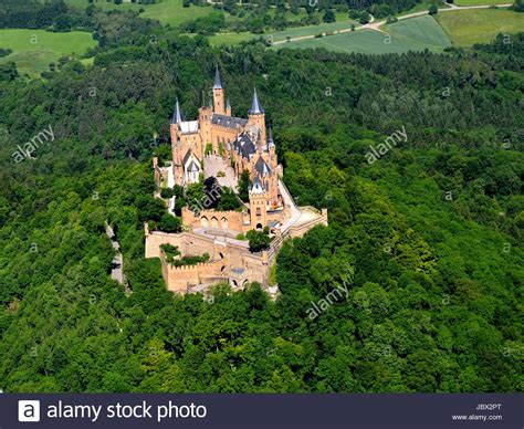 Aerial View Of Famous Hohenzollern Castle Burg Near
