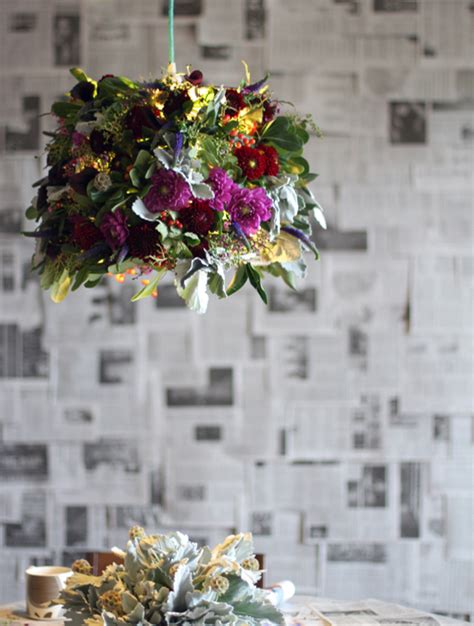 Make This Fresh Flower Pendant Light Diy Paper And Stitch