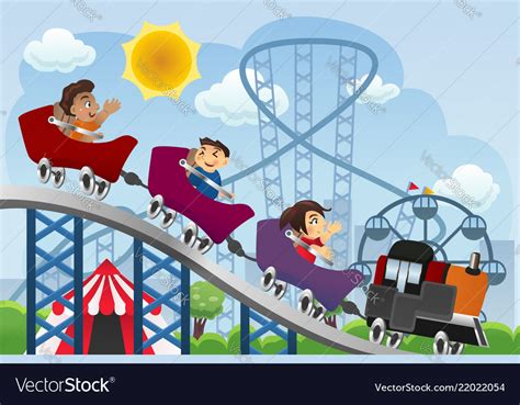 Children Playing In A Amusement Park Royalty Free Vector