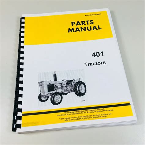 Parts Manual For John Deere 401 Jd401 Tractor Catalog Exploded Views