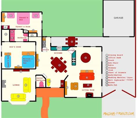 In today's house plans, open layouts feel fresh and modern. The Wilkerson house: floor plan - Malcolm in the Middle VC ...