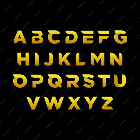 Premium Vector Golden Alphabet Template