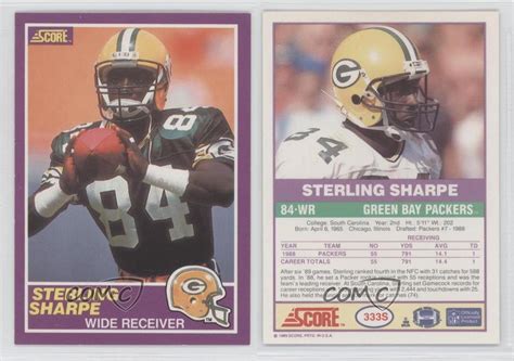 1989 Score Supplemental 333s Sterling Sharpe Green Bay Packers