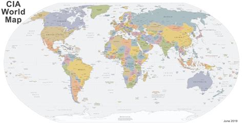 Cia World Map Made For Use By Us Government Officials