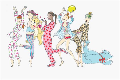 Ladies Pajamas Party Cartoon Free Transparent Clipart Clipartkey