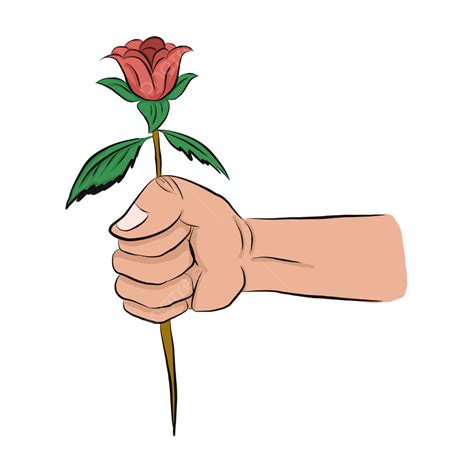 Gambar Ilustrasi Memegang Bunga Gambar Tangan Bunga Tangan Png Dan