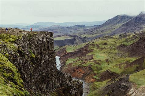 An Epic Cliff And Valley In Iceland Del Colaborador De Stocksy