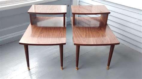 End Tables Step Up Mid Century Danish Modern Vintage