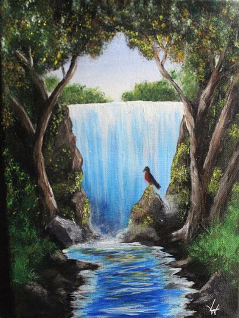 Hidden Waterfall Painting By La Vonne Whiteman Fine Art America