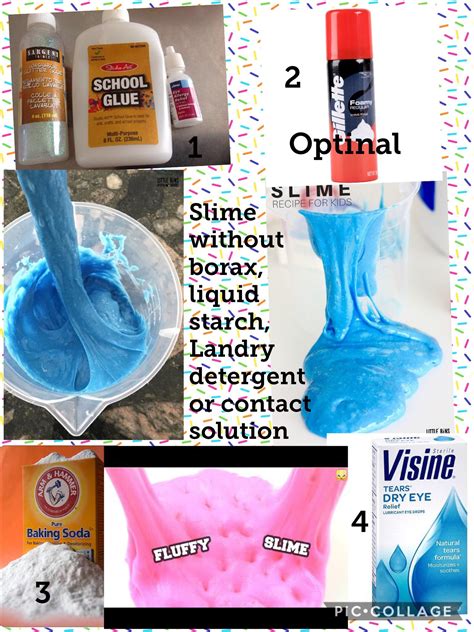 Slime Without Borax Landry Detergent Liquid Starch Or Contact Lens