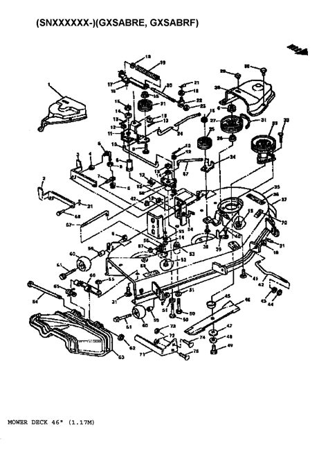 Mower Deck 46 117m Diagram And Parts List For Model 1338geargxsabrf
