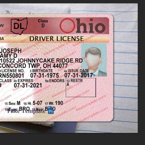 Free Ohio Drivers License Templates Stouncute