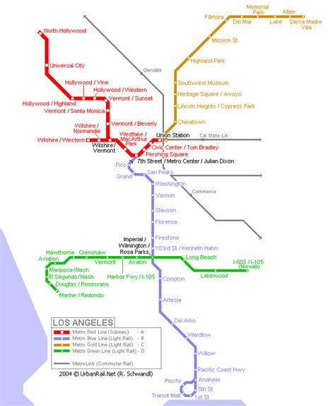 Карта метро Лос Анджелес США Los Angeles Map
