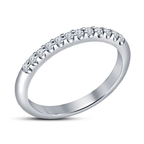 Brilliant Cubic Zirconia Eternity Band Ring In Platinum Plated 925