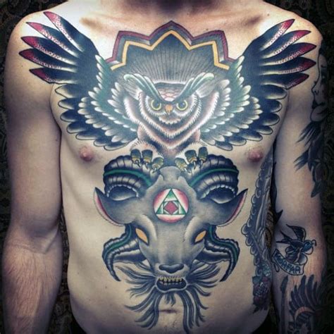 Chest tattoos for men are becoming more and more popular nowadays. 70 Owl Chest Tattoo Designs For Men - Nocturnal Ink Ideas