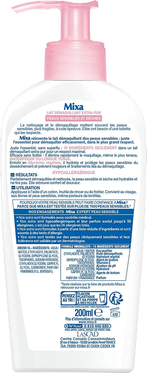 Mixa Lait Démaquillant Anti Dessèchement 200ml Lescale Rose