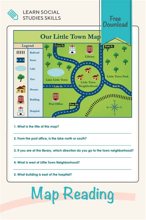 In This Map Reading Worksheet Kids Study A Map Containing Familiar