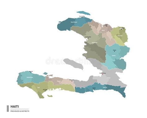 Haiti Higt Detailed Map With Subdivisions Administrative Map Of Haiti