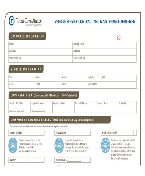 Automotive Service Contract Template