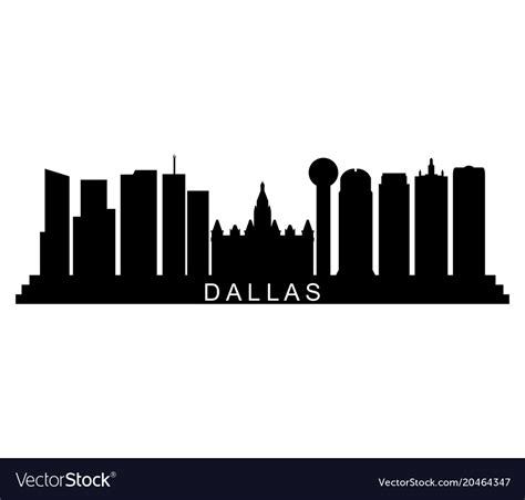 Dallas Skyline Royalty Free Vector Image Vectorstock