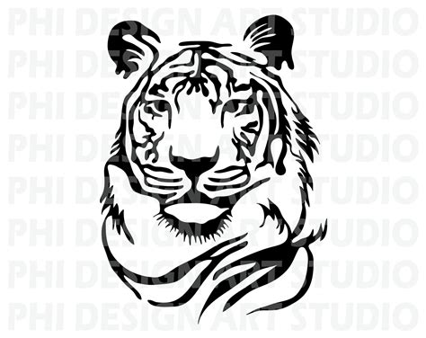 Tiger Svg Tiger Head Svg Tiger Head Stencil Tiger Etsy Uk