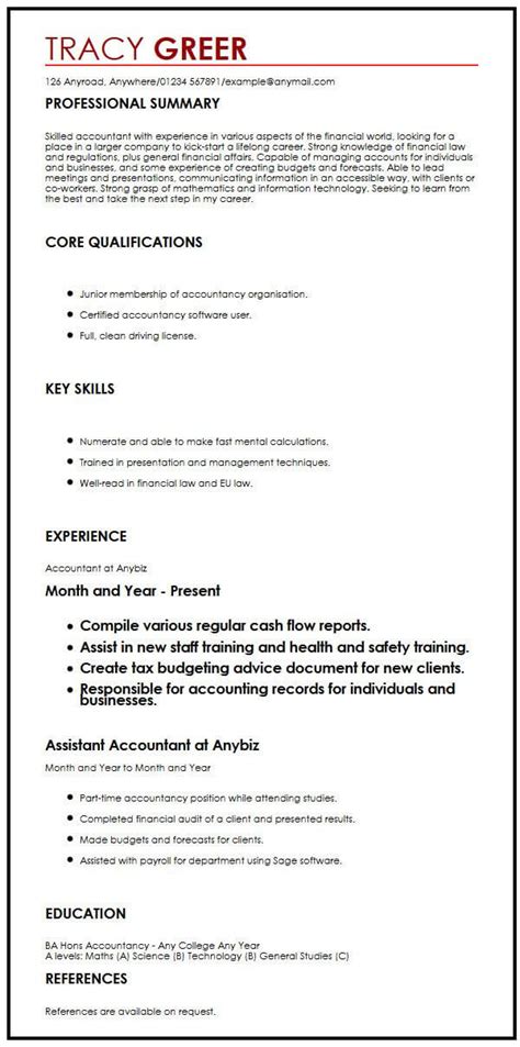 Cv templates by industry and job title. CV Example for Interns - MyPerfectCV