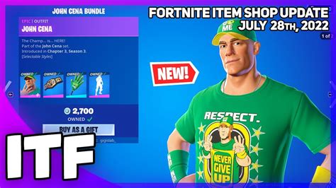 Fortnite Item Shop New John Cena Set July 28th 2022 Fortnite Battle Royale Youtube