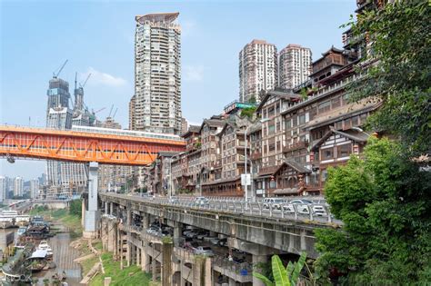 Chongqing Ciqikou Secret Viewing Platform And Yangtze River Cable