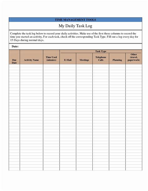 Daily Task Tracker Spreadsheet — Db
