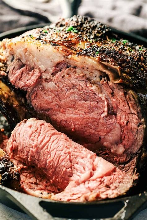Prime Rib With Garlic Herb Butter Crust