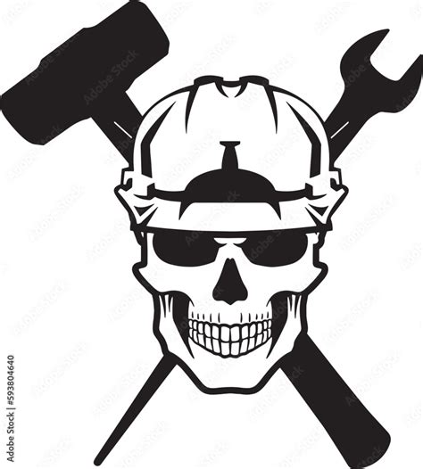 Iron Worker Skull With Hard Hat Vector Fileironworker Vectorplier