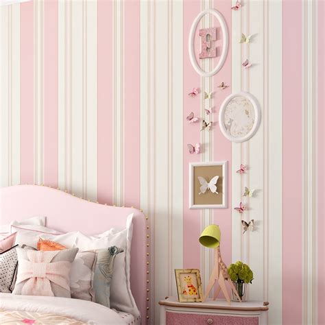 053x10 Meter Romantic Pink Striped Princess Room Kids