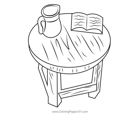 Table Set Coloring Page For Kids Free Furnitures Printable Coloring