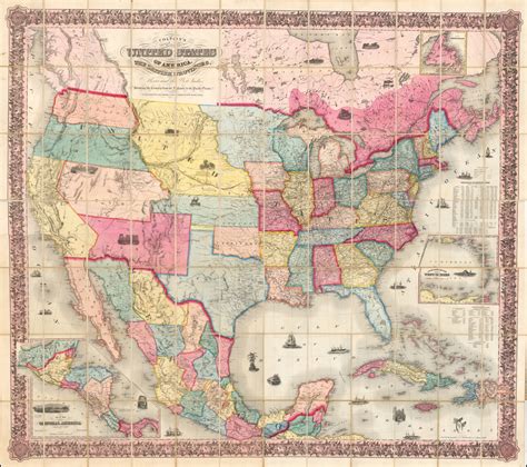 Coltons Map Of The United States Of America The British Provinces