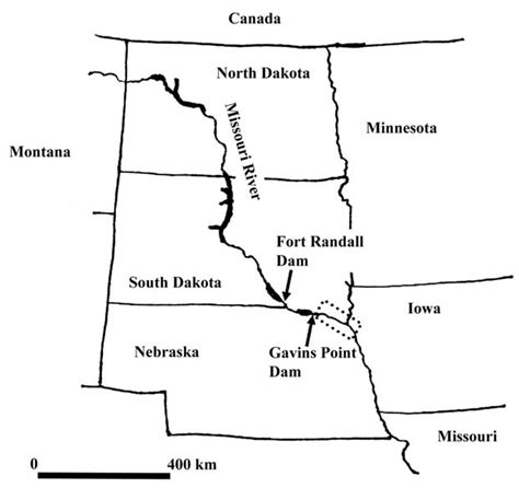 Map Of The Missouri River Through The North Central United