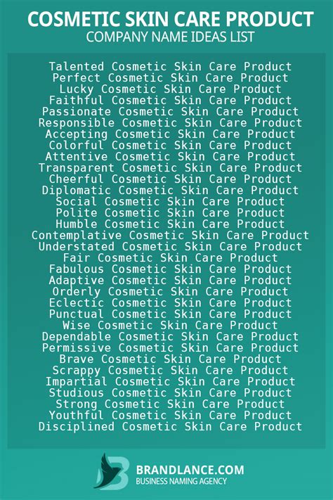 1200 Cosmetic And Skin Care Product Business Name Generator