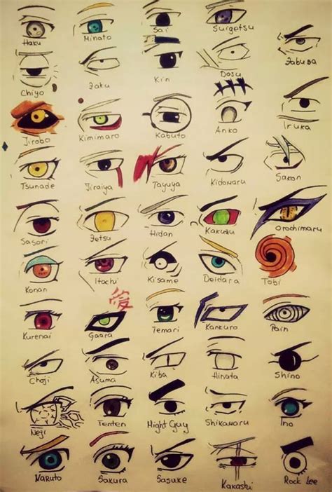 An Eye Chart With All The Different Types Of Eyes And How To Draw Them